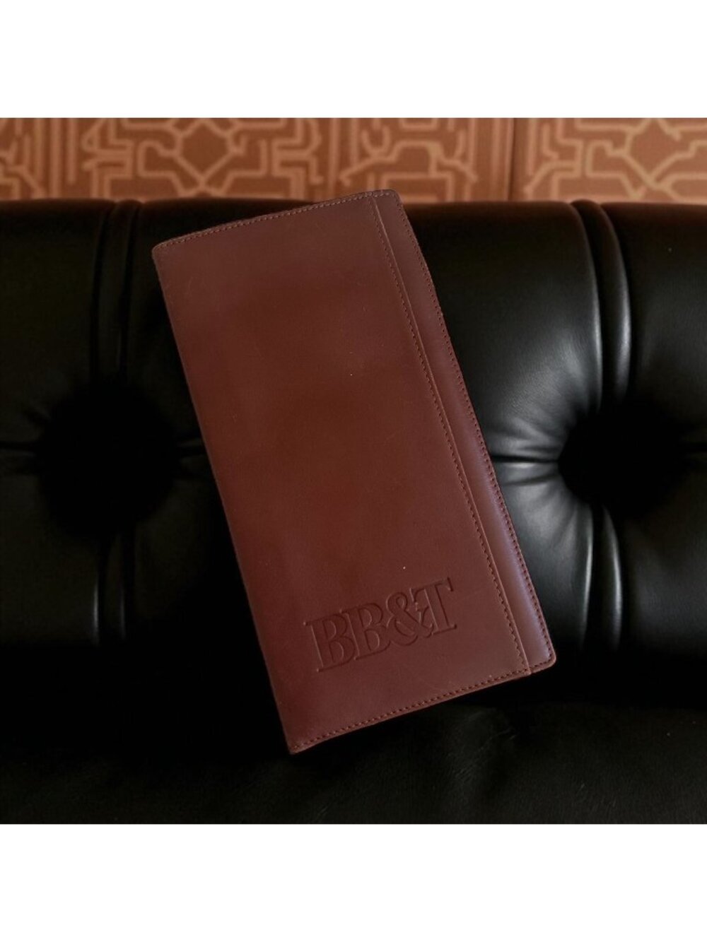 CUTTER & BUCK Tan Brown Leather Bound BB&T Lined Receipt Book